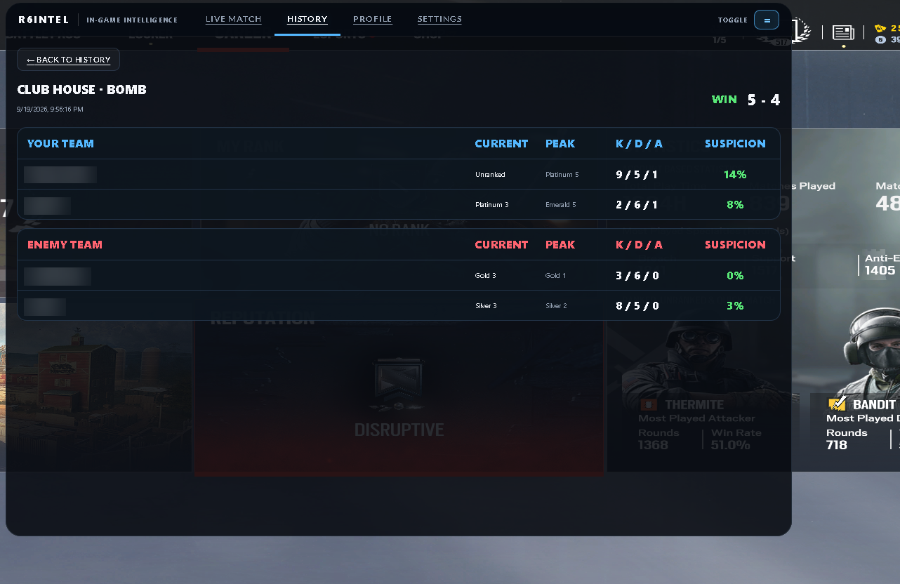 Recorded match details in the development overlay with team results and player statistics.